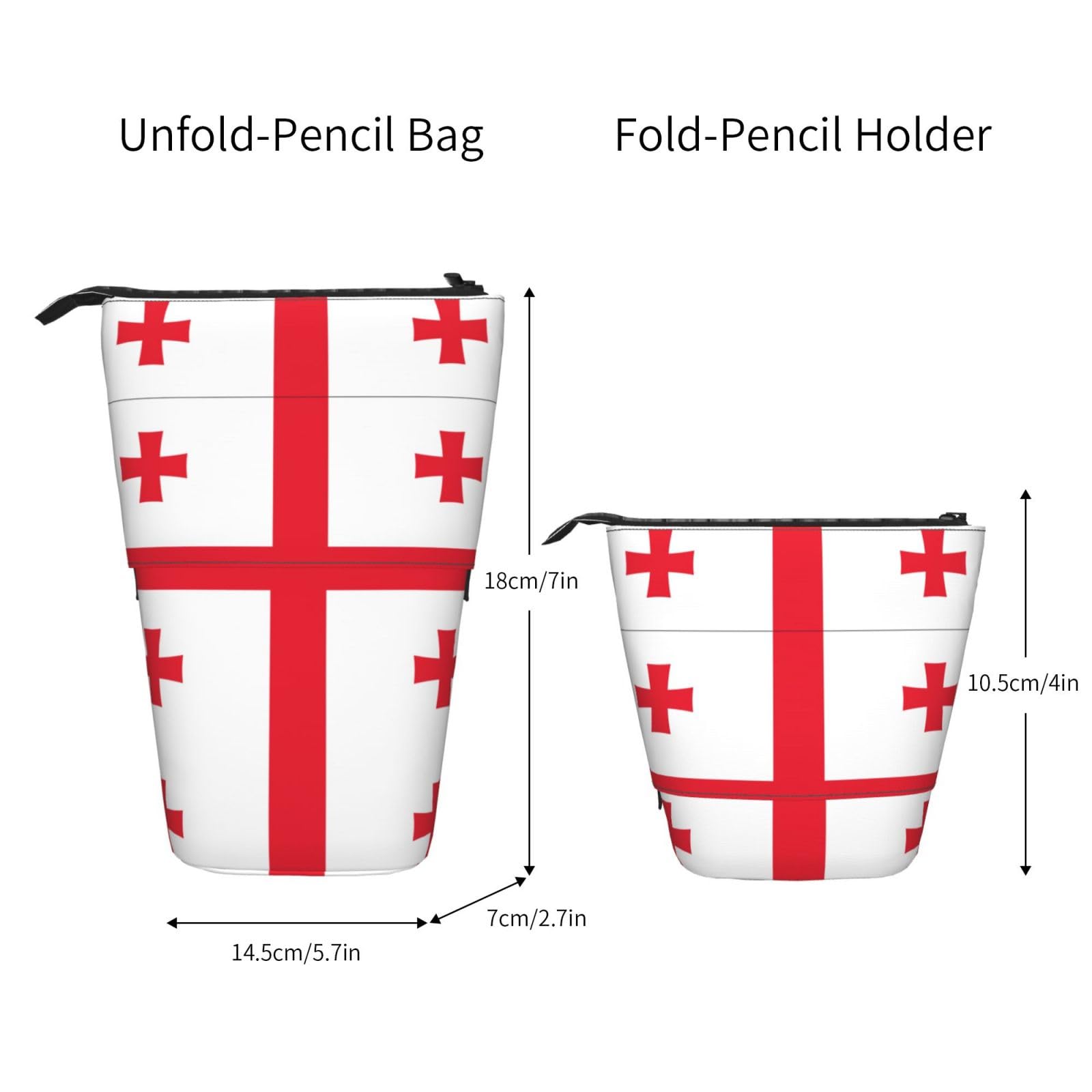 Laos Flag Print Expandable Pencil Case - School Supplies & Makeup Storage Organizer | Telescopic Stationery Bag for Students, Travel, Office & Home Use
