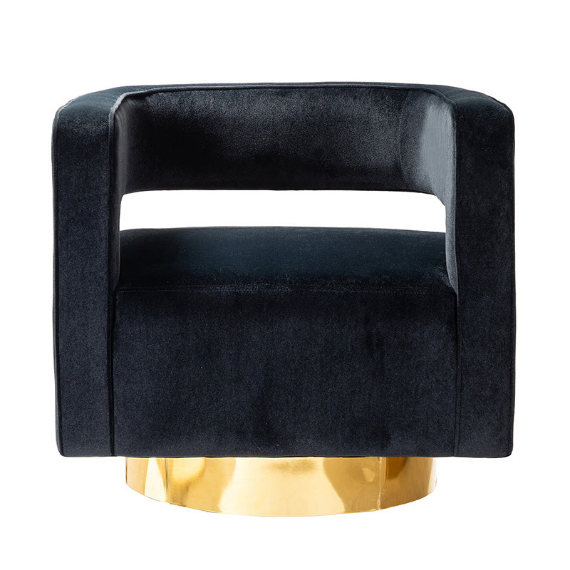 Agata Velvet Swivel Barrel Armchair - Modern Velvet Accent Chair with 360° Rotation for Living Room, Bedroom & Office