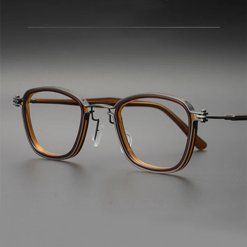 Unisex Black Titanium Acetate Square Full Rim Eyeglasses SC19 - Stylish & Durable Glasses for Work, Reading & Everyday Wear