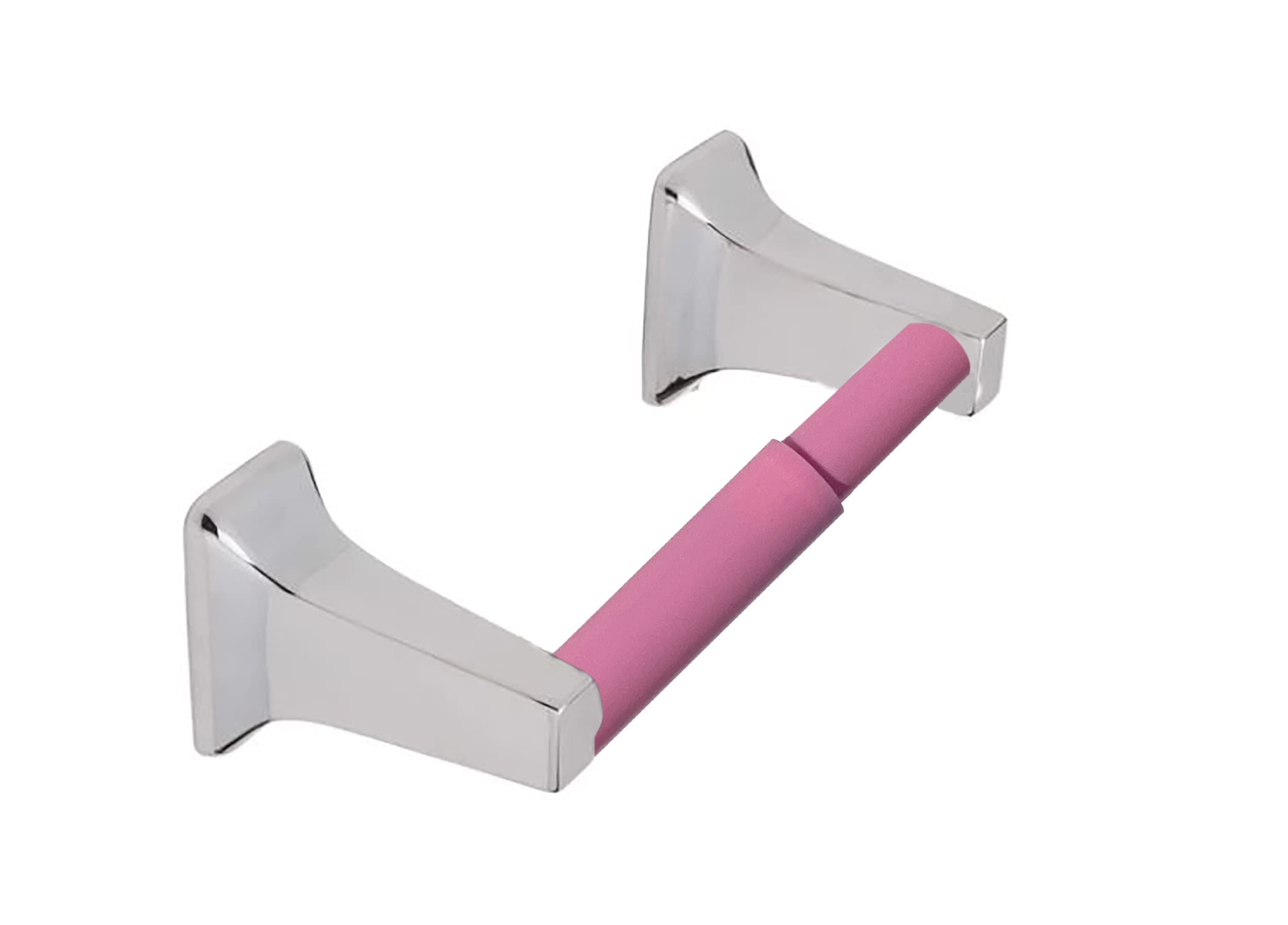 7 Inch Pink Plastic Spring Loaded Toilet Paper Roller Holder - Replacement Spindle Rod & Roll Extender for Extra Large Bathroom Tissue Rolls - Perfect for Home, Office, and RV Use