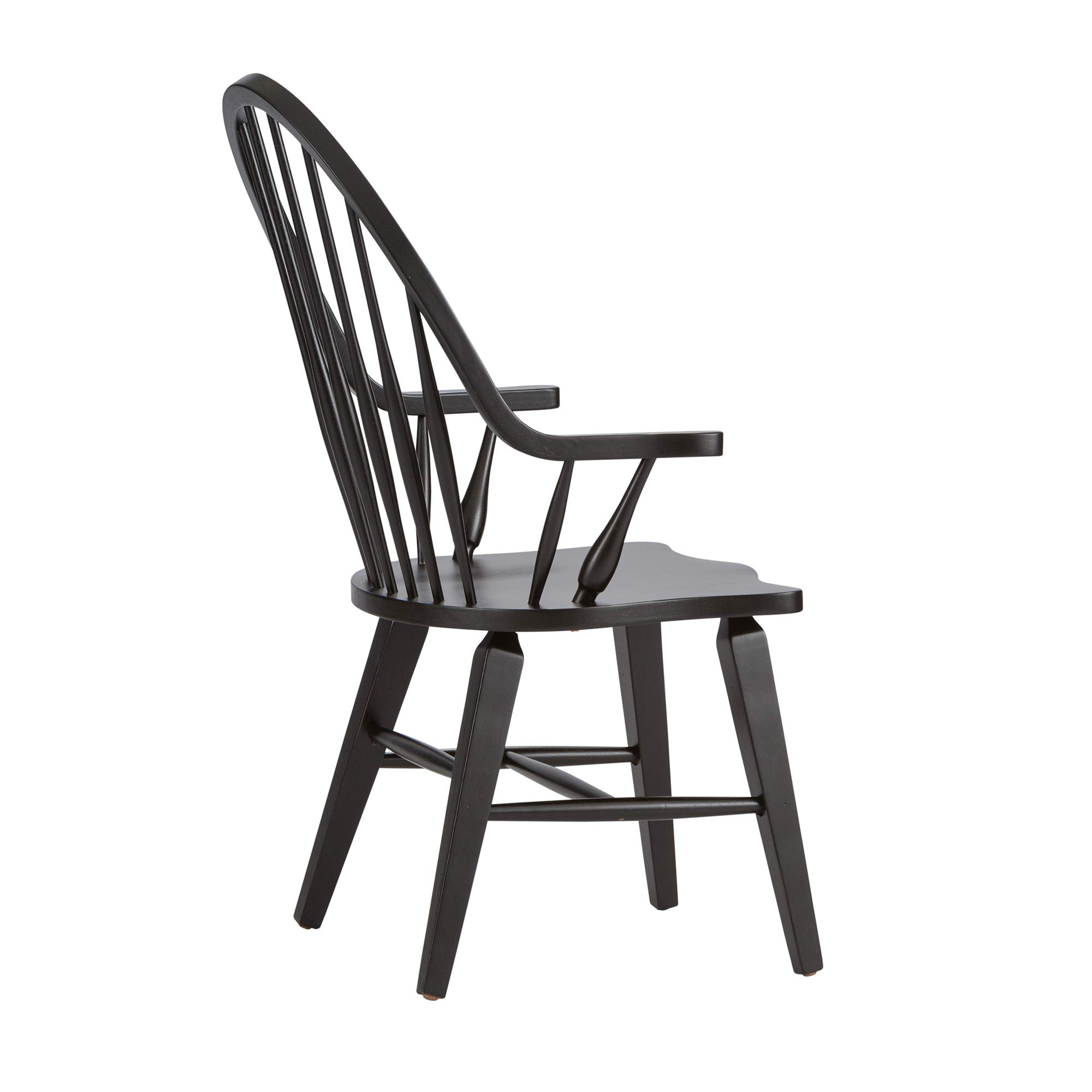 Liberty Furniture Industries Windsor Back Side Chair - Black Wooden Dining Chair for Kitchen, Dining Room, and Office Use