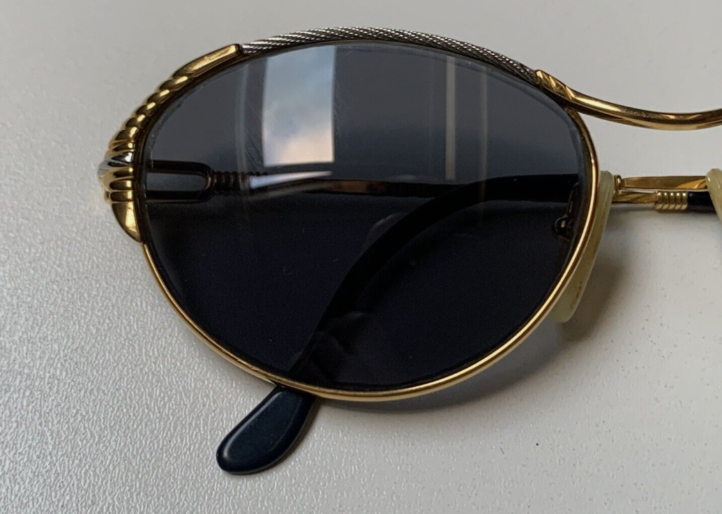 Fred 8463 FORCE 10 Black/Gold Oval Polarized Sunglasses for Men - UV Protection, Fashion Aviator Style, Perfect for Driving, Beach & Outdoor Activities