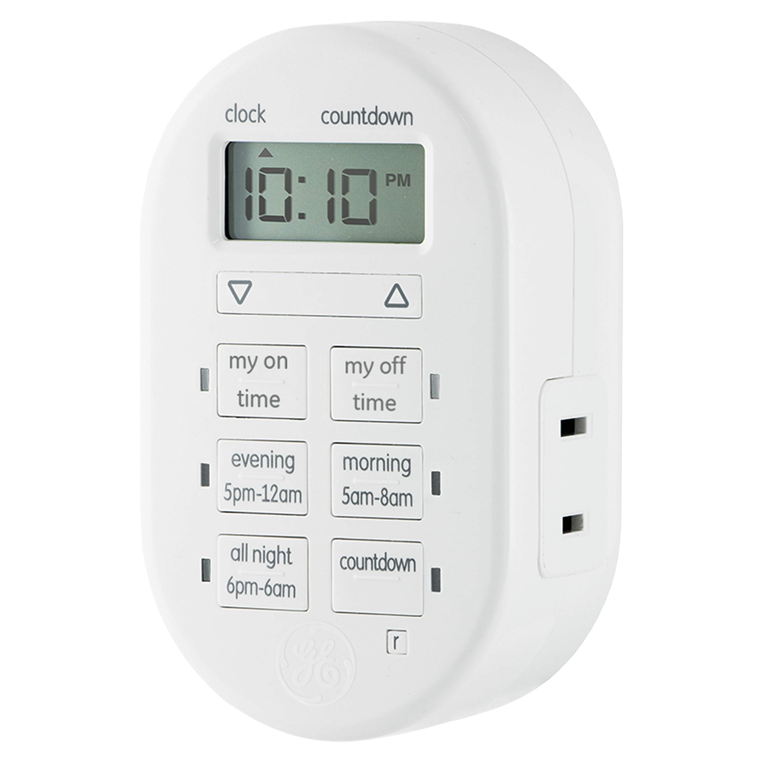 myTouchSmart Indoor Digital Timer Outlet - 1 Outlet Polarized 2-Prong Plug-In Timer for Lights, Appliances & Electronics (Model 26892) - Perfect for Home, Office & Holiday Decorations