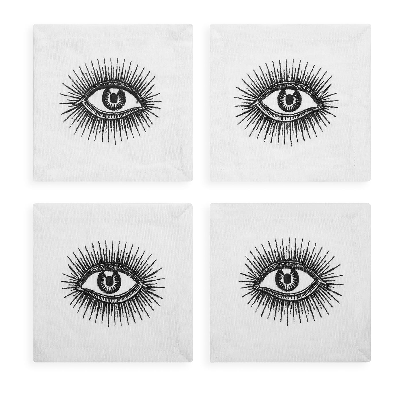 Premium Cocktail Napkins for Parties - Elegant Eyes Design, 100-Pack Disposable Drink Coasters for Weddings, Bars & Home Entertaining