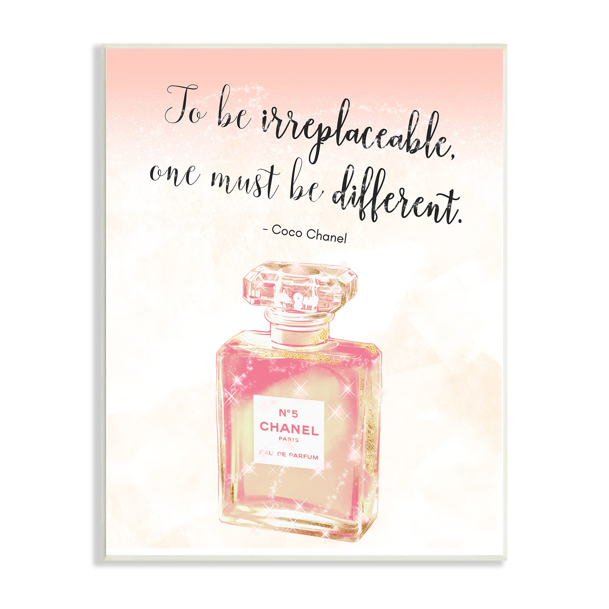 Stupell Industries Fashion Designer Quote Shimmer Pink Perfume - Unique & Inspirational Scent by Ziwei Li | Perfect for Gifts, Home Decor & Personal Fragrance