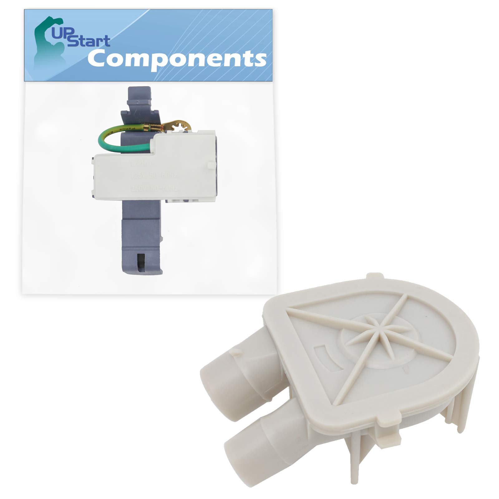 Whirlpool Washing Machine Lid Switch & Water Pump Replacement - Compatible with LSR9434PT1, WP8318084 & WP3363394 - UpStart Components - Perfect for DIY Washer Repair & Maintenance