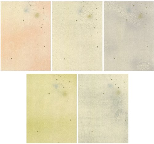 Premium Ryoshi Hana Rice Paper - 50 Sheets Imperial Palace Collection (5 Elegant Patterns, 10 Sheets Each) for Origami, Calligraphy & Japanese Art Projects