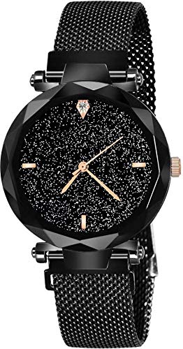 ZUPERIA Analog Women's Watch - Black Dial & Leather Strap - Elegant Dress Watch for Office, Party & Everyday Wear