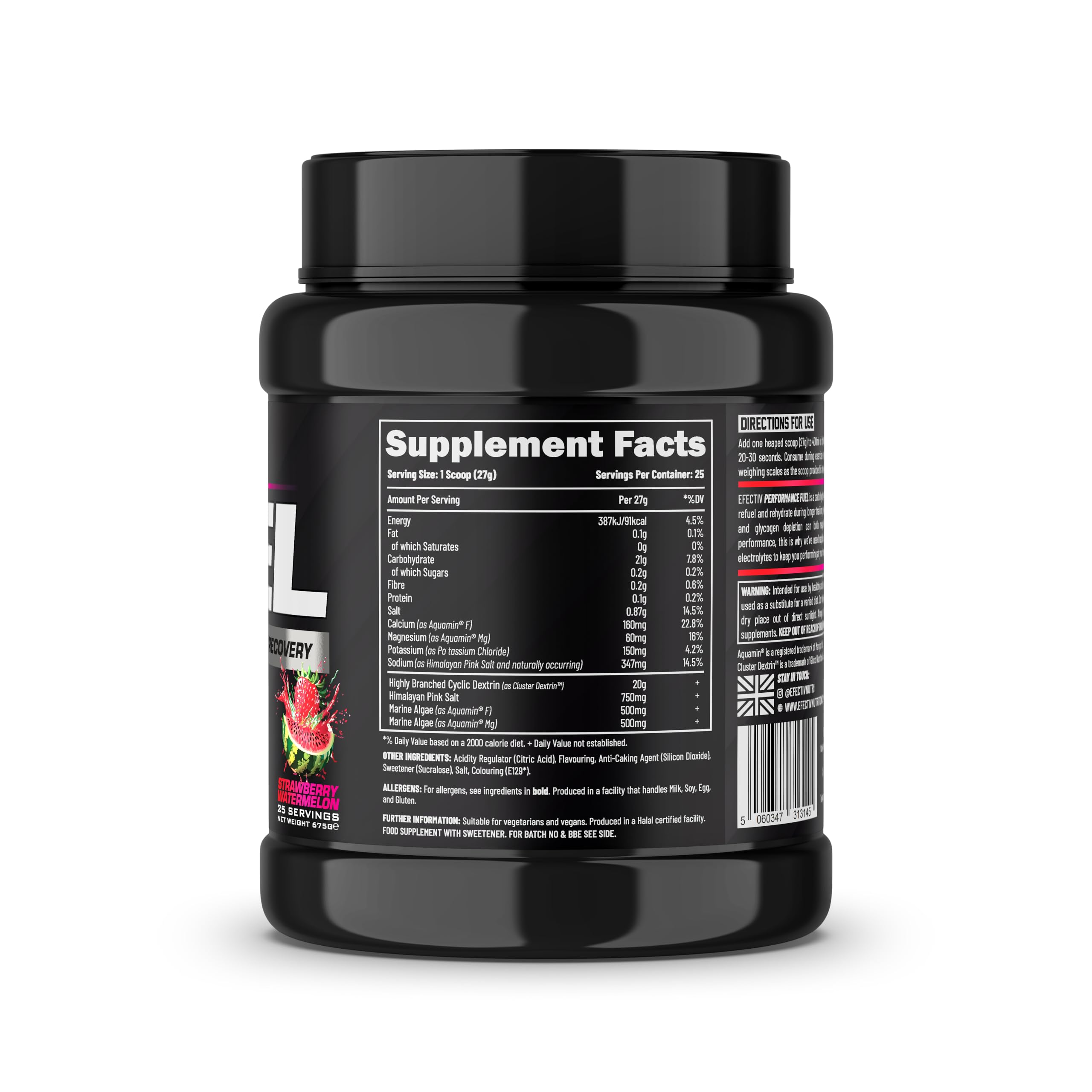 Efectiv Nutrition Performance Fuel - Strawberry Watermelon Flavor, 675g Protein Powder for Workout Recovery & Muscle Growth - Pre & Post Workout Supplement for Athletes & Fitness Enthusiasts