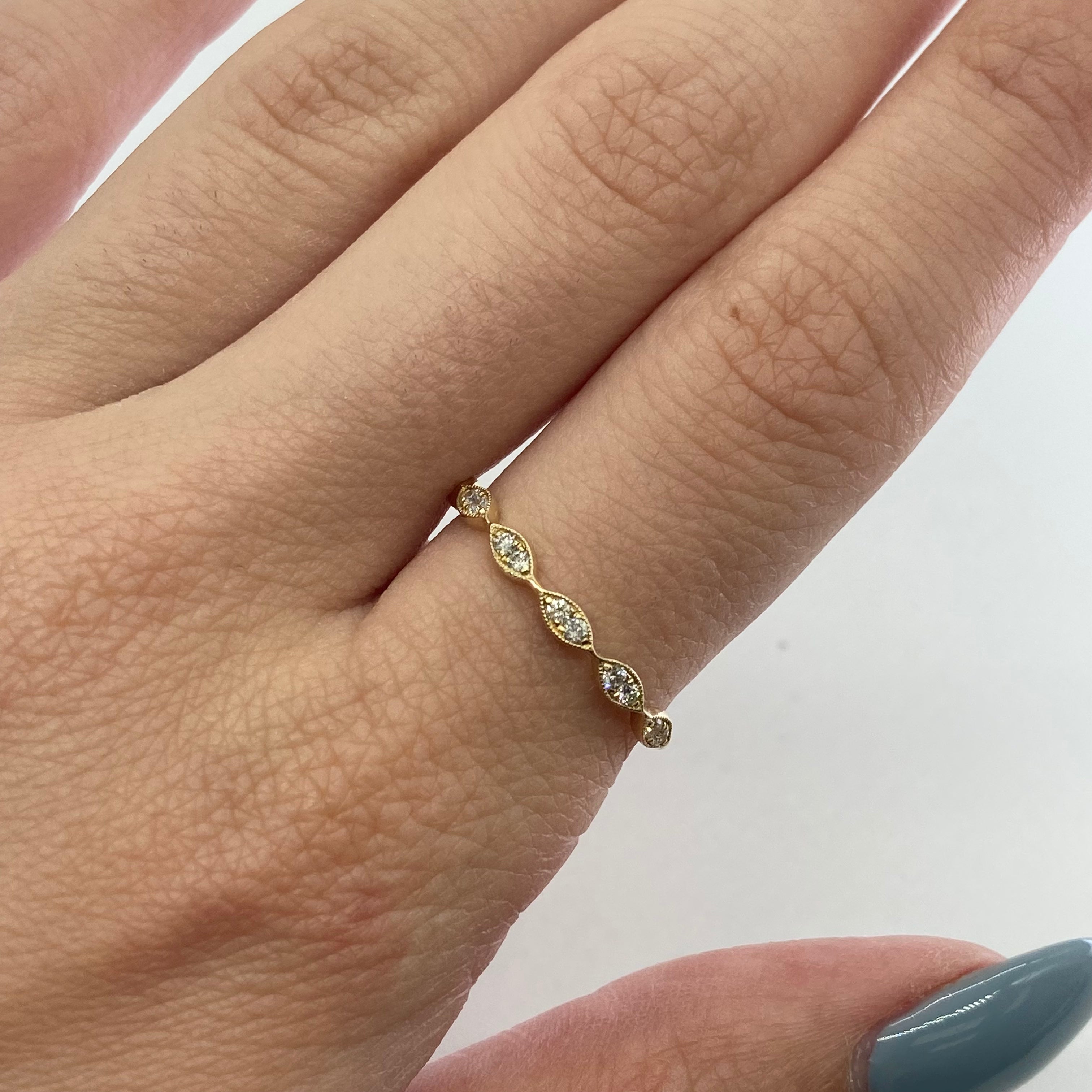 100 Ways Art Deco Inspired Wedding Bands - 0.15ctw Diamond Rings for Women | Vintage Style Engagement & Anniversary Rings | Perfect for Bridal Jewelry & Special Occasions