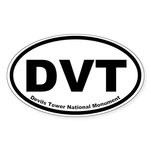 White - Devils Tower National Monument Oval Sticker