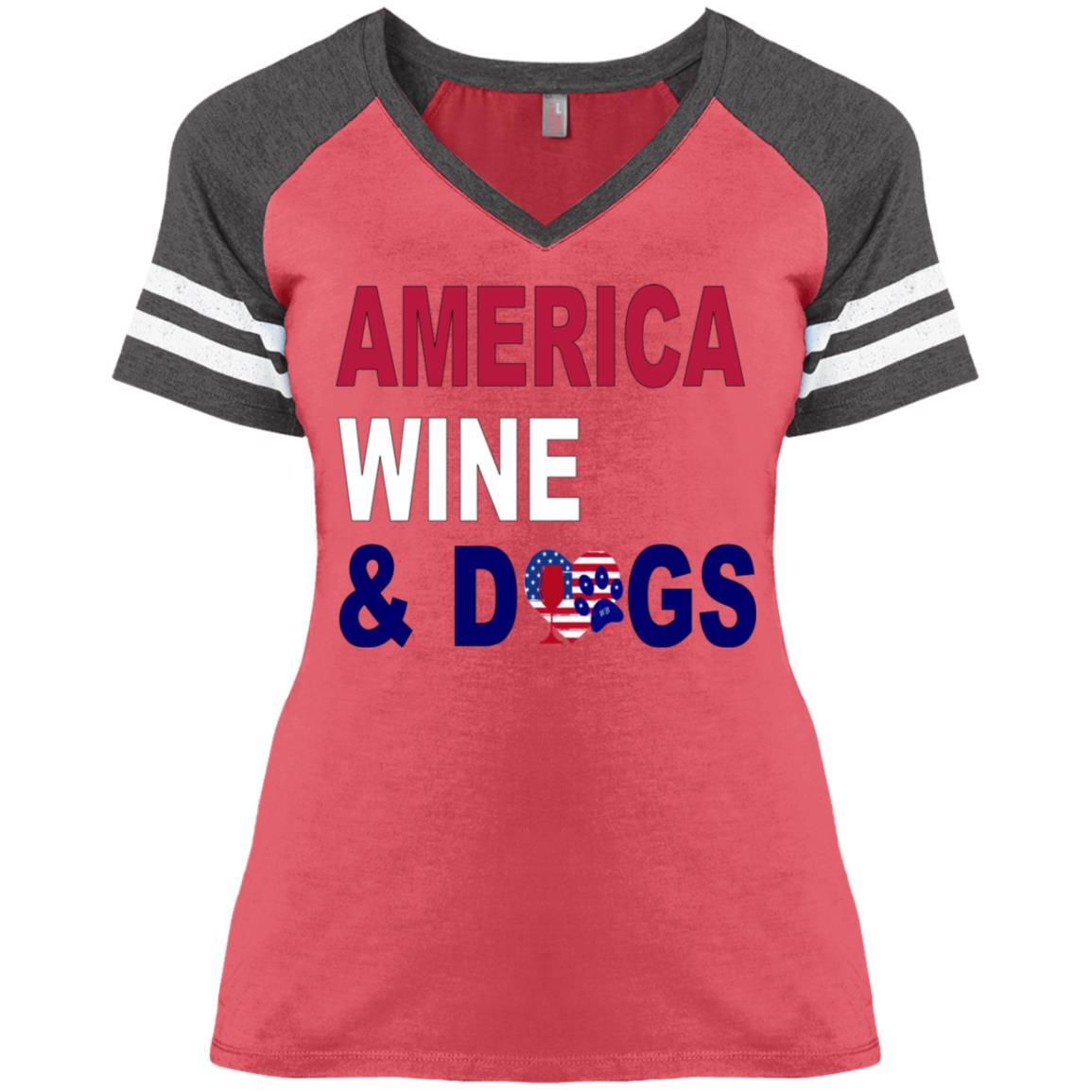 WineyBitches.Co Women's Funny Gaming V-Neck T-Shirt - Comfortable Casual Tee for Gamers, Parties & Everyday Wear