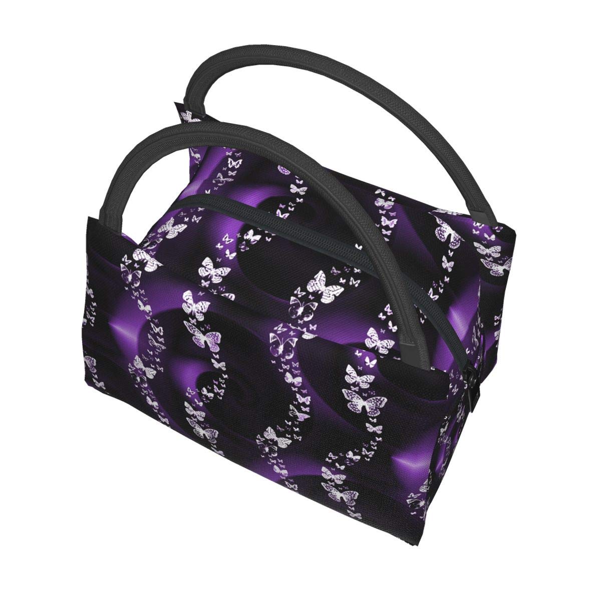 Insulated Purple Butterfly Lunch Bag for Women - Leakproof Cooler Tote for Work, School & Picnics | BPA-Free Reusable Lunch Box