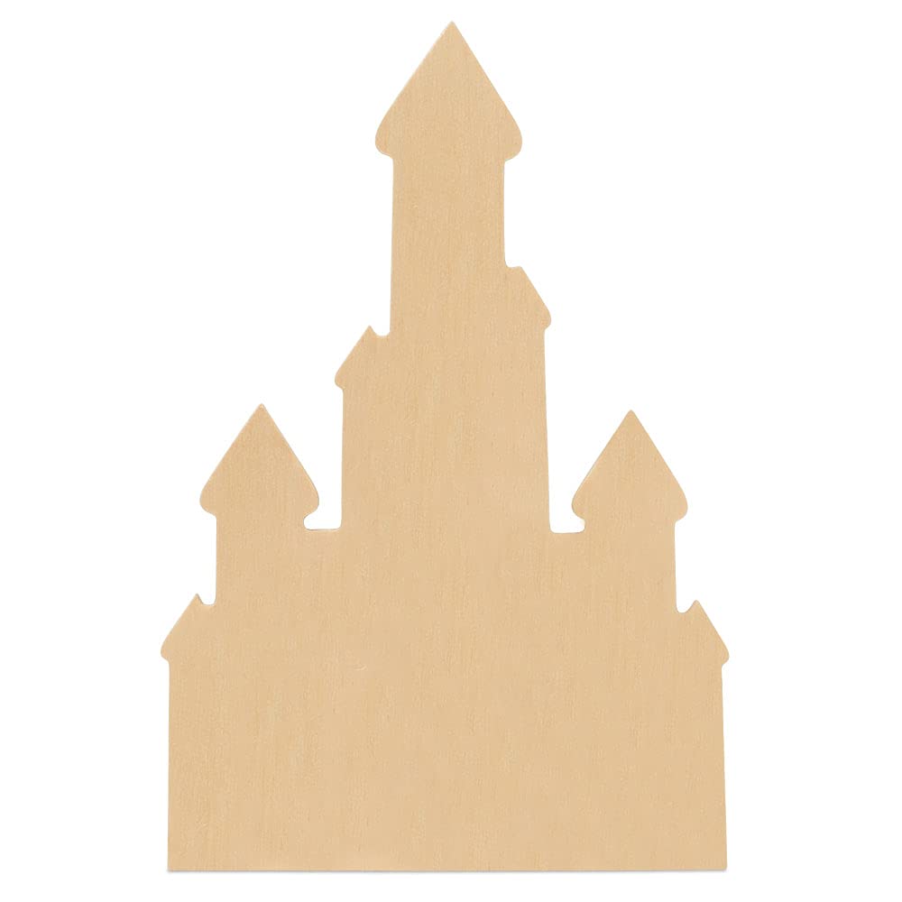12 Inch Unfinished Wooden Castle Cutout - Pack of 250 Wooden Shapes for DIY Crafts, Summer & Beach Decor, Woodworking Projects - Perfect for Scrapbooking, Party Decorations & Home Decoration by Woodpeckers