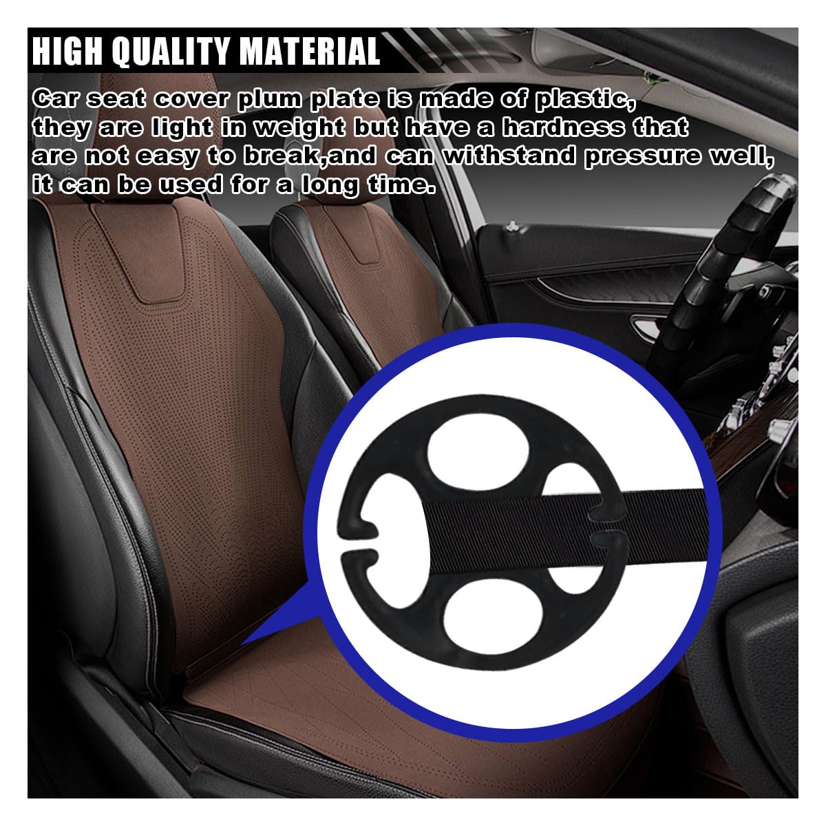 24PCS Car Seat Covers with Metal Hooks - Black for Secure Replacement & Protection