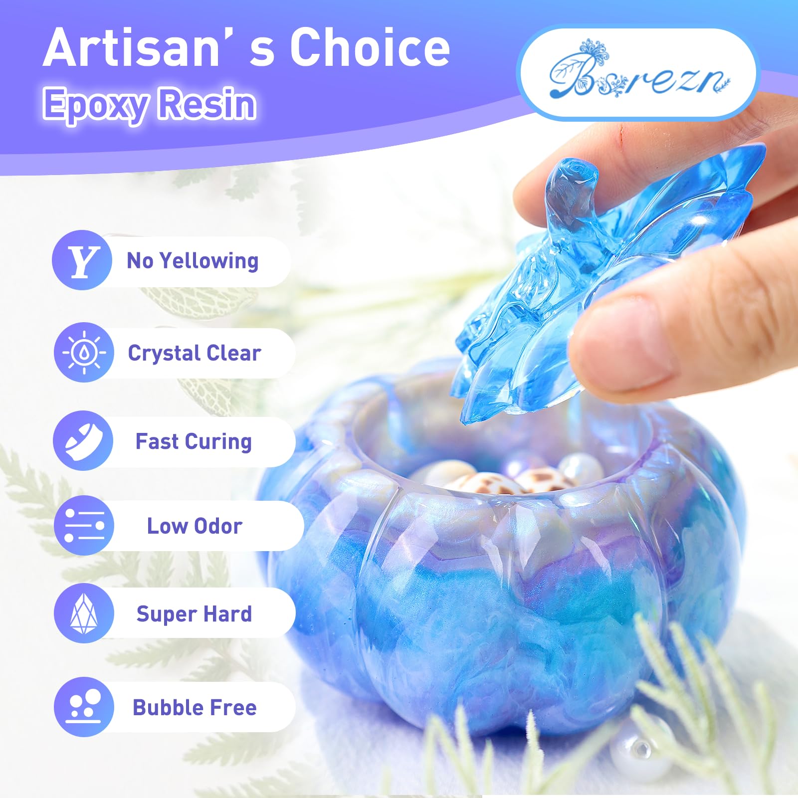 Bsrezn 96OZ Epoxy Resin Kit - Crystal Clear 2 Part Casting Resin & Hardener for Jewelry Making, Molds, Table Tops, River Tables, DIY Crafts, Art Supplies - 1:1 Starter Kit for Beginners & Professionals