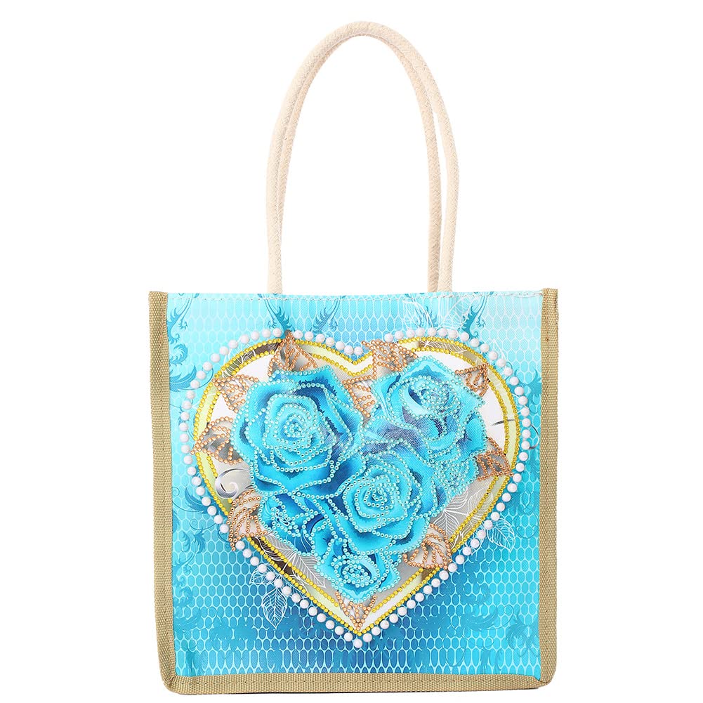 5D DIY Diamond Painting Line Tote Bag - Reusable Grocery Shopping Bags for Women & Girls, Durable Fashion Handbag Gift for Daily Use, Work, Travel & Beach