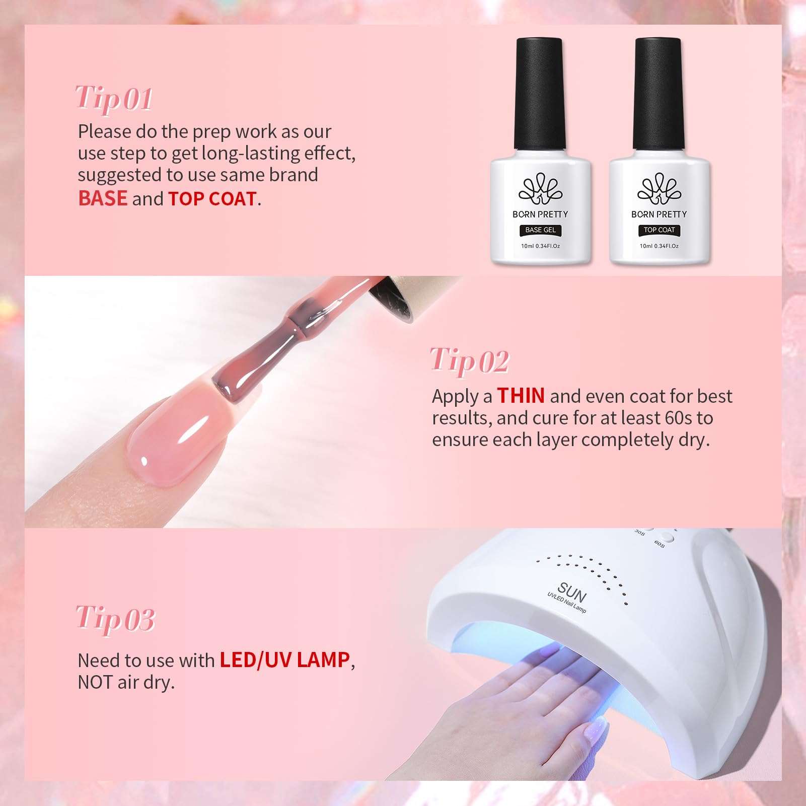 Born Pretty Jelly Pink Gel Nail Polish Set - 6PCS Milky Natural Nude Sheer Translucent Gel Polish Kit for DIY Nail Art & Home Manicure | Perfect for Everyday Wear, Bridal Nails & Salon-Quality Results at Home