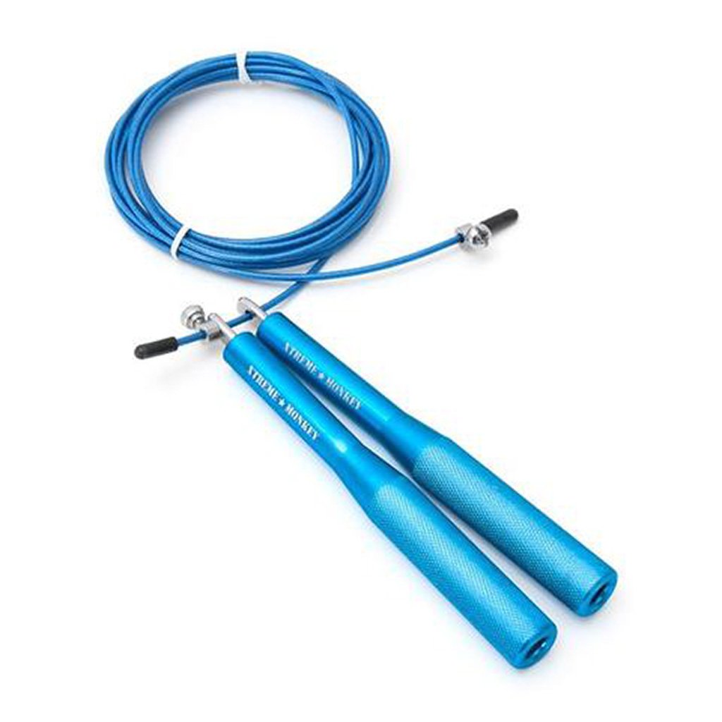 XM Fitness Aluminum Cable Speed Jump Rope - Blue | Adjustable for Boxing, CrossFit & Workouts | Ideal for Home Gym & Professional Training