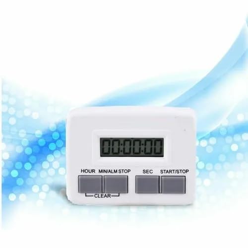 LABART White Digital Timer (DT 109) - Extra Loud Alarm, Countdown & Count Up, Magnetic Back for Kitchen, Laboratories, Cooking, Baking, Gym Workouts & Study Sessions