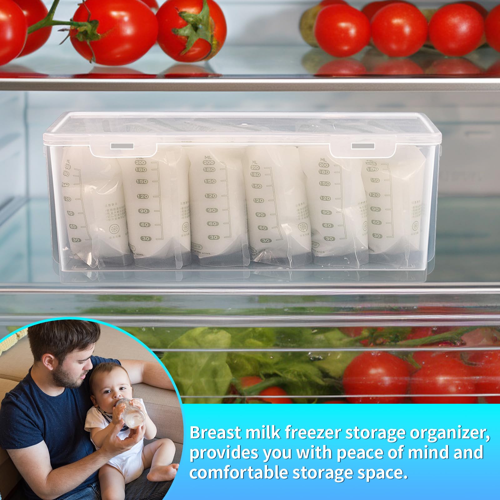 2-Pack Breastmilk Storage Bag Organizer Tower - Freezer Storage Rack for Bottles, Yogurt Bags & Containers | Perfect for Nursery, Kitchen & Breastfeeding Organization