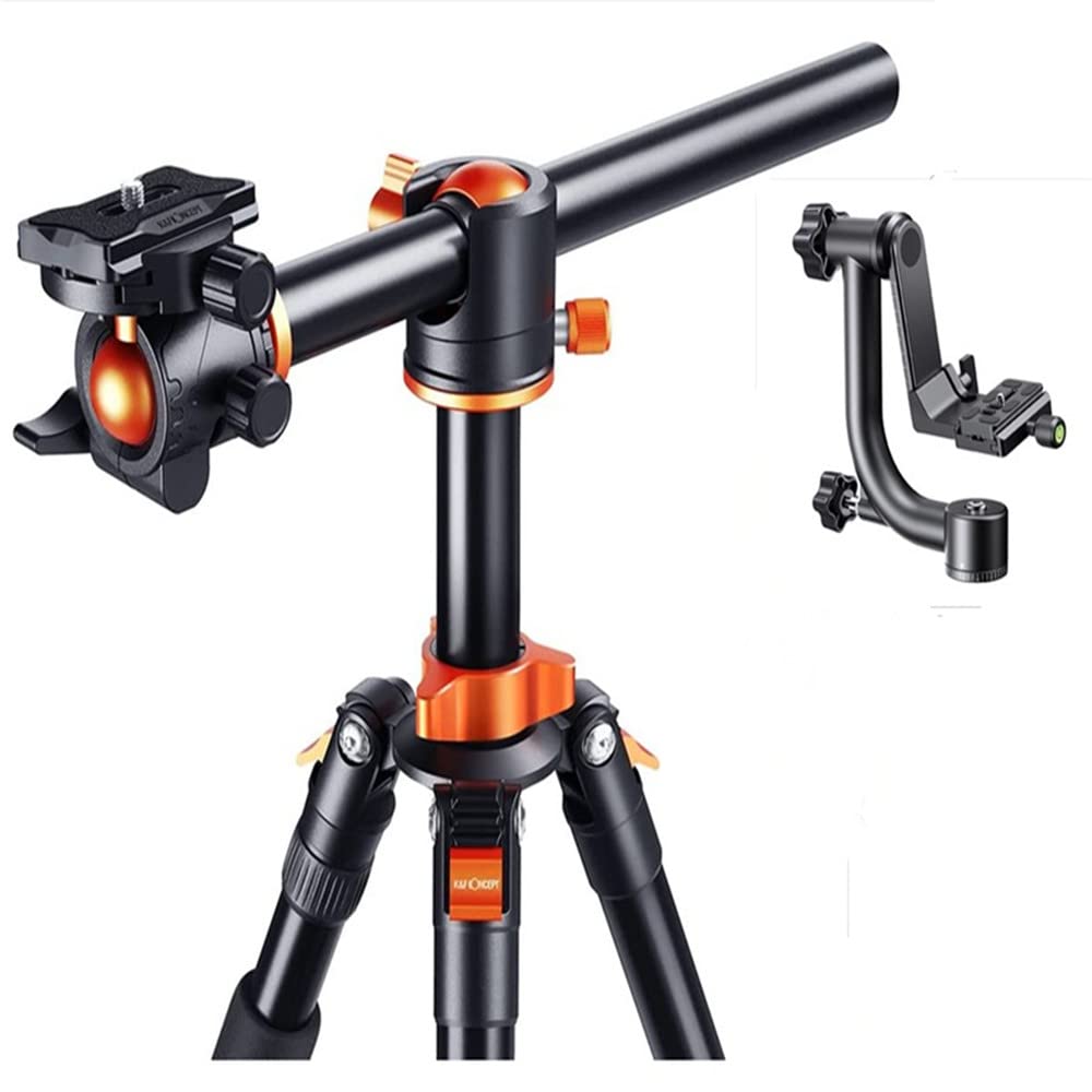 74 Inch Professional Camera Tripod with Gimbal Head - Heavy Duty Aluminum Tripod for DSLR, Mirrorless, Video Cameras - Perfect for Photography, Videography, Travel & Outdoor Shooting