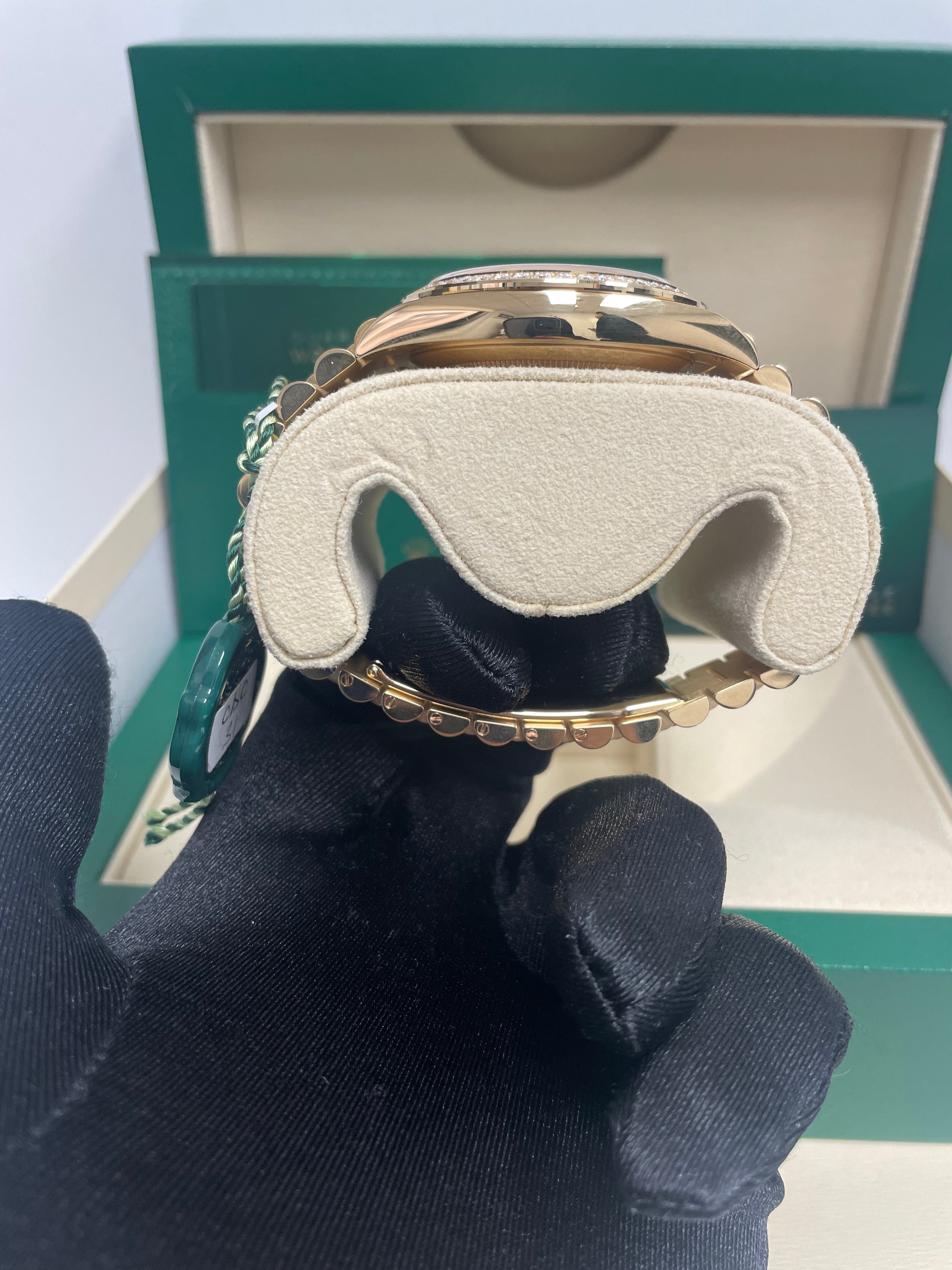 Rolex Day Date 40mm 18K Yellow Gold Men's Watch with Black Diamond Dial & Diamond Bezel, President Bracelet (Ref# 228348RBR) - Luxury Dress Watch for Business & Formal Occasions
