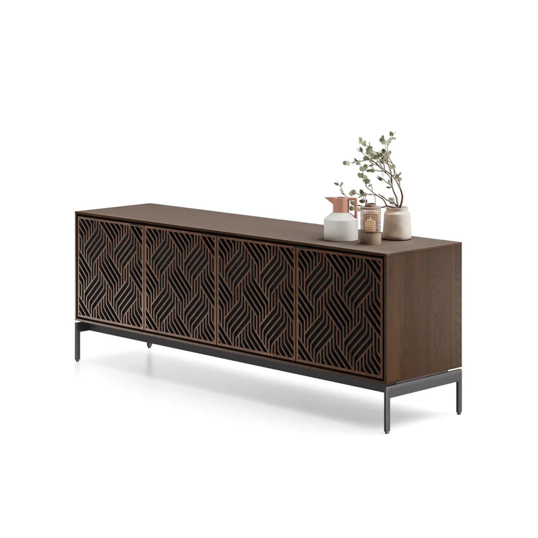 BDI 8709 Weave Media Console with Base - Modern TV Stand for Living Room, Entertainment Center with Storage for Gaming & Home Theater Systems