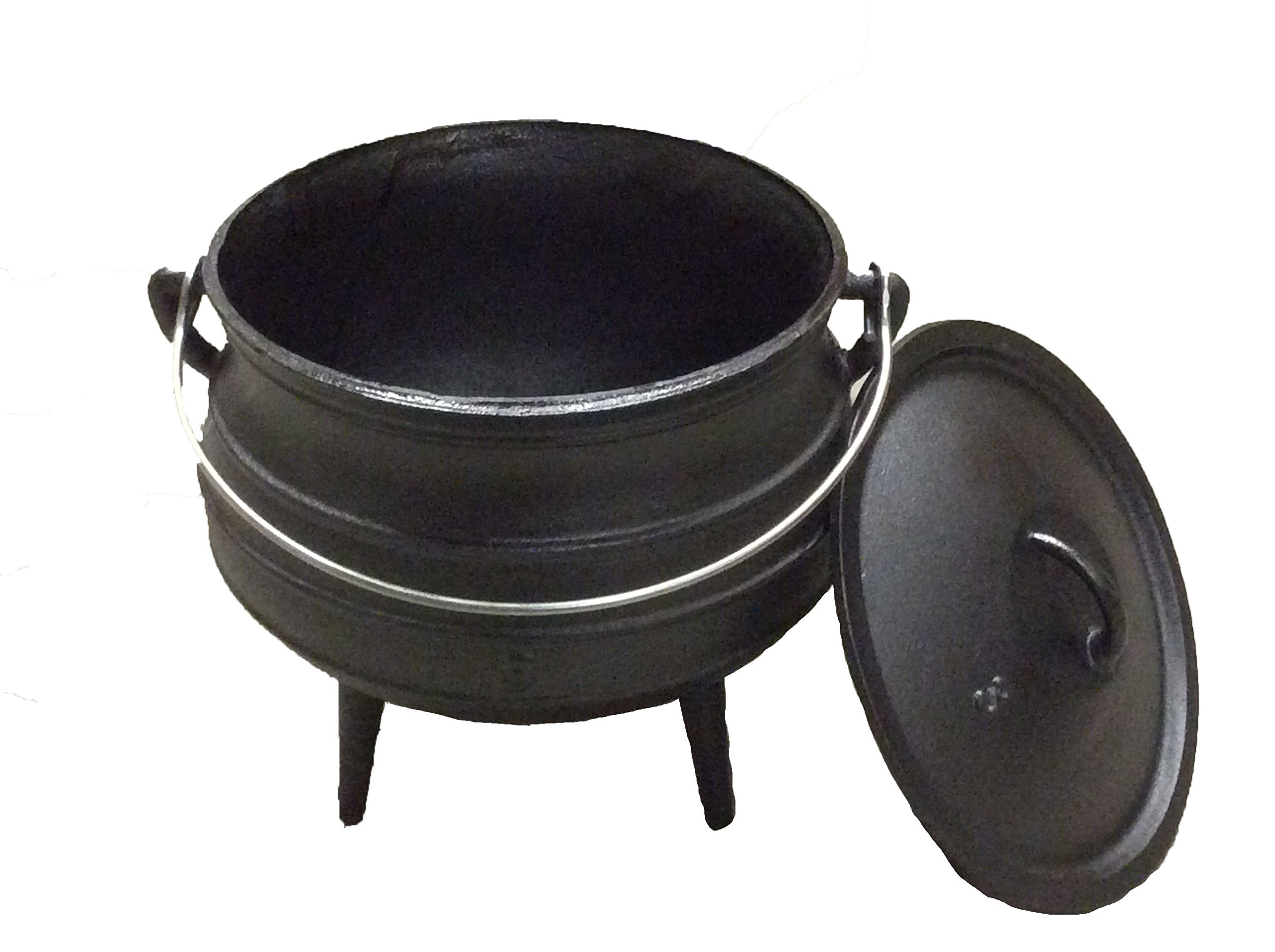Cuisiland 8.5QT Pre-Seasoned Cast Iron Dutch Oven with Lid & Tripod Legs - South African Style Campfire Pot for Outdoor Cooking, Braising, Stews & Soups - Heavy Duty Cast Iron Cauldron Perfect for Camping, Backyard BBQs and Dutch Oven Cooking Competitions