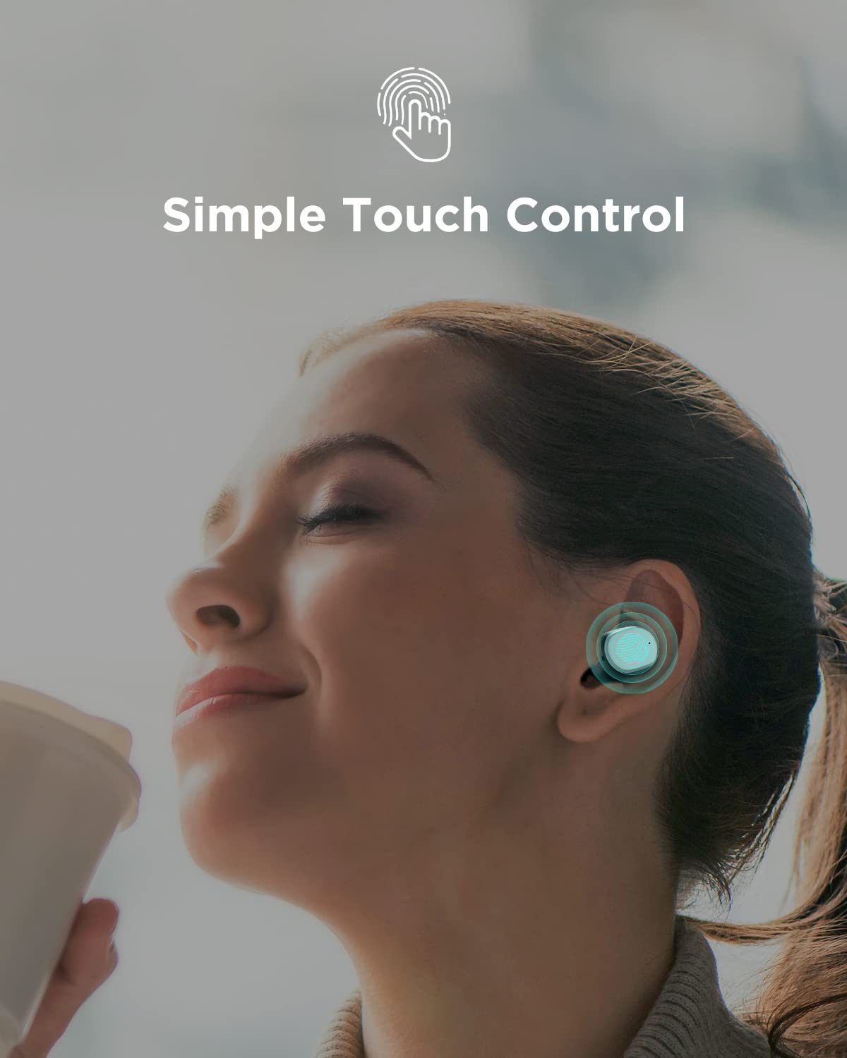 HTC Wireless Bluetooth 5.1 Earbuds with Built-in Mic, Touch Control & Deep Bass - Noise Cancelling Headphones for Phone Calls, Office Work, Running & Gym Workouts | Fast US Shipping (5-7 Days Delivery)