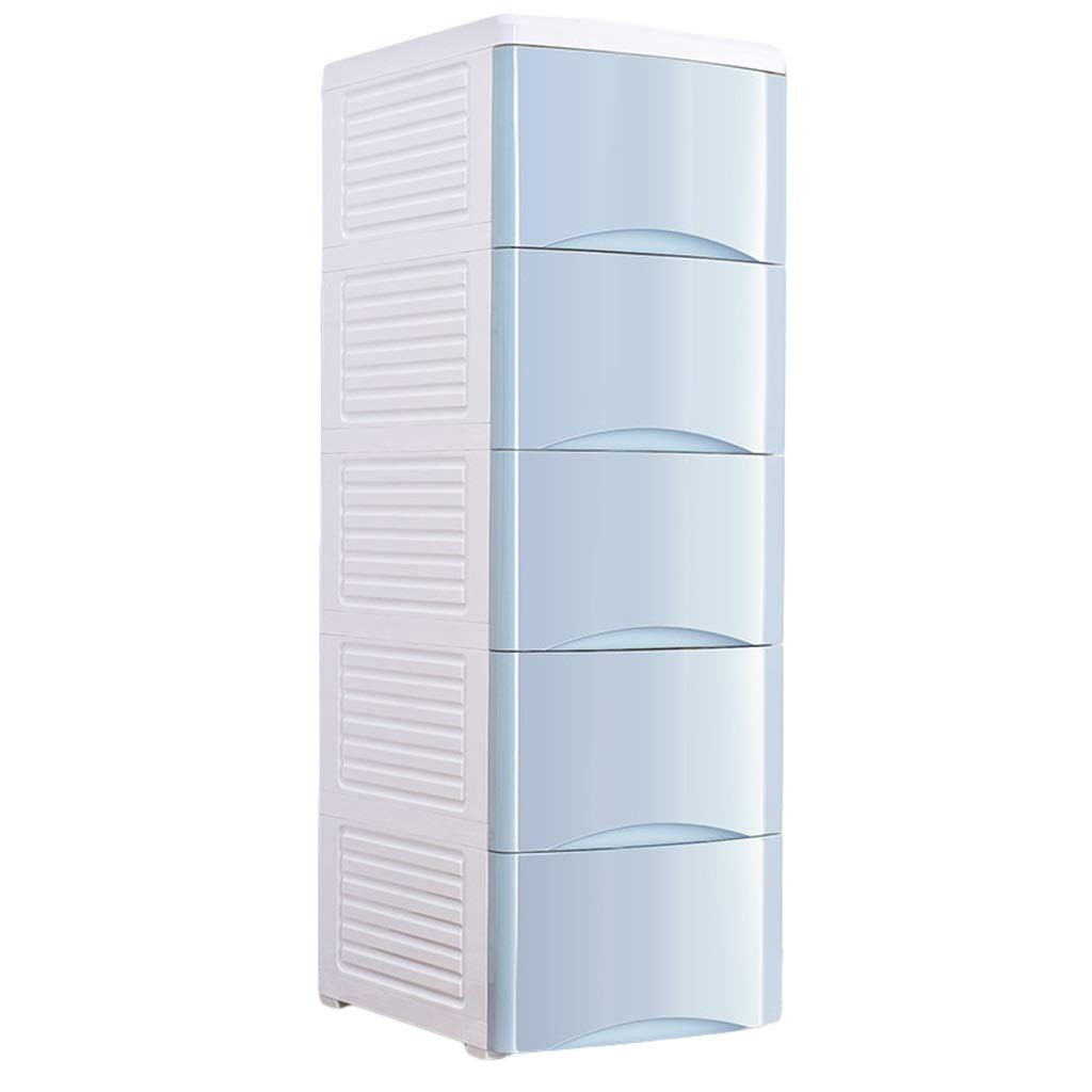 ZHAOSHUNLI 5-Layer Blue Plastic Storage Cabinet - Multi-Drawer Organizer for Baby Clothes, Kids Wardrobe & Toy Storage - Perfect for Nursery, Bedroom & Playroom Organization