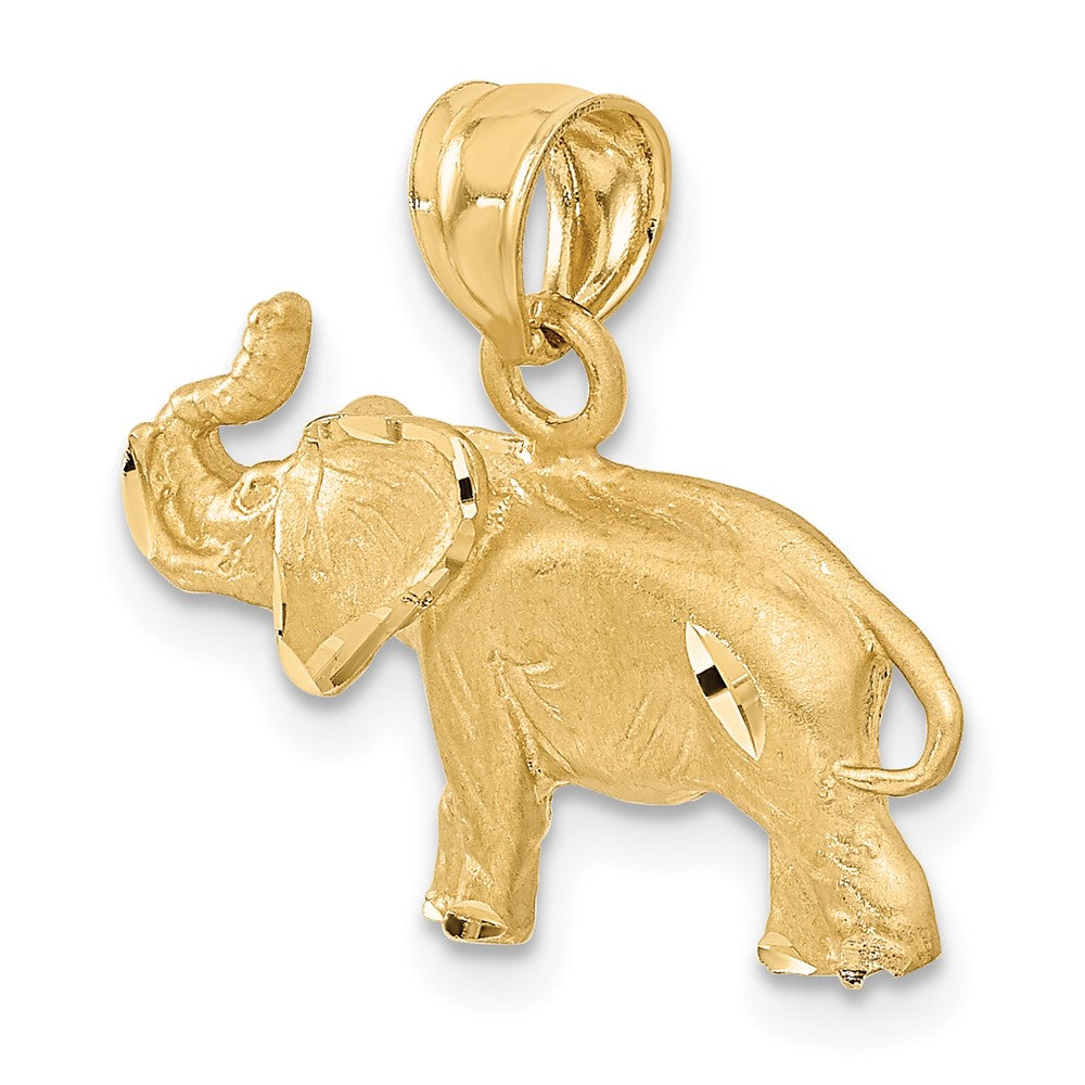 14K Gold Diamond-Cut Elephant Pendant Necklace for Women - Elegant Animal Jewelry Gift for Birthday, Anniversary & Special Occasions