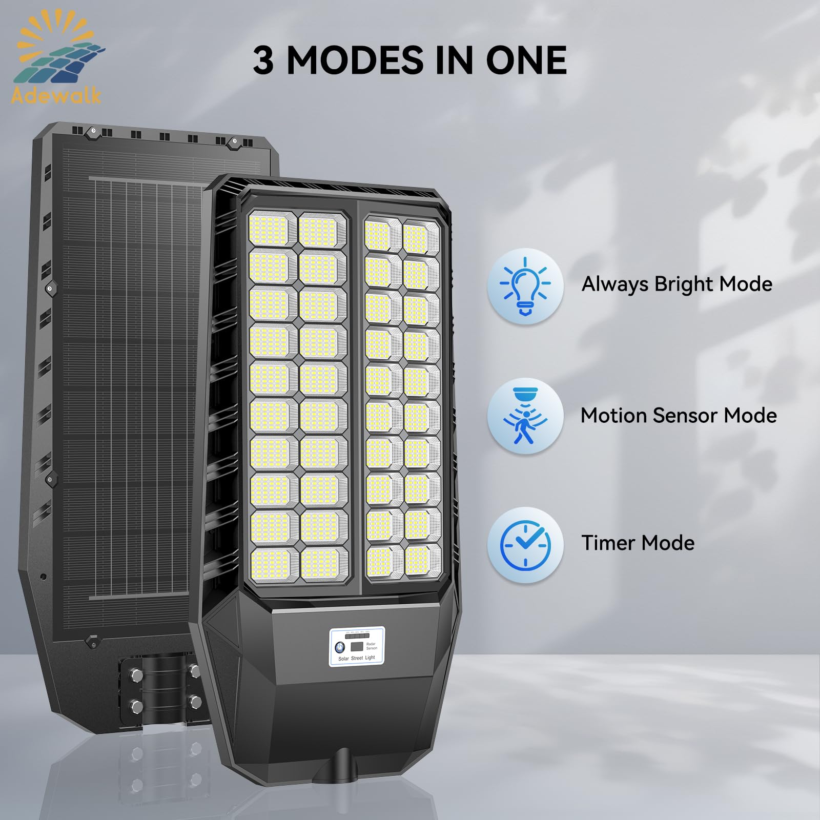 9000W Pro Solar Street Lights Outdoor - 2 Pack Commercial Grade with Motion Sensor & Remote Control, Dusk to Dawn Lighting for Yard, Patio, Driveway, Garden - Weatherproof & Energy Efficient