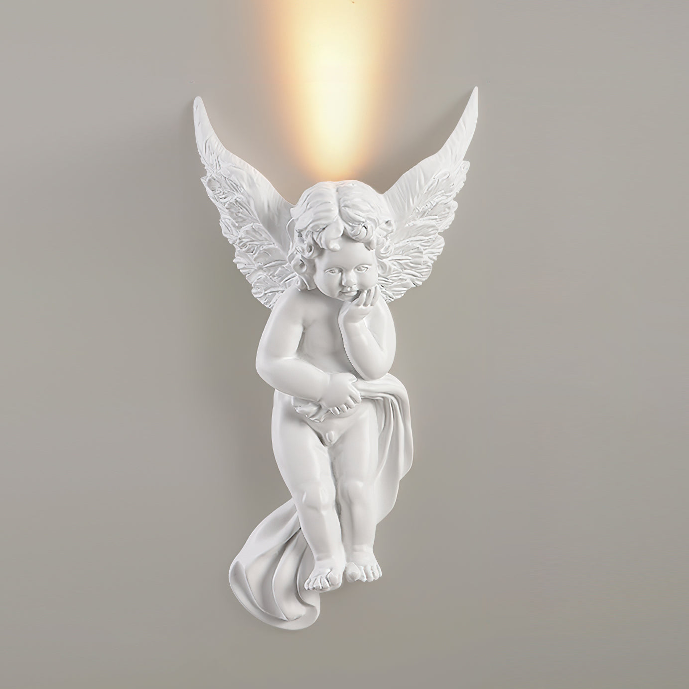 Angel Resin Wall Lamp - Elegant Decorative Lighting for Bedroom, Living Room & Hallway - Perfect for Home Decor & Ambient Lighting