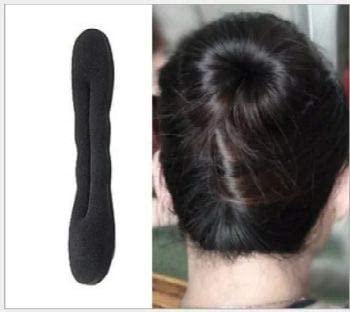 Ruchi Set of 2 Black Hair Donut Bun Maker - Magic Beauty Hairstyle Foam Sponge for Quick & Easy Updos - Perfect for Weddings, Parties & Everyday Styling