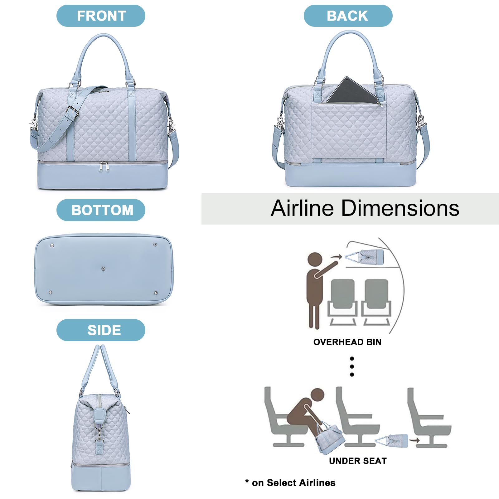 Women's Canvas Weekender Bag - Large Travel Duffel Carry On Overnight Tote for Women | Perfect for Weekend Getaways, Beach Trips & Gym Use