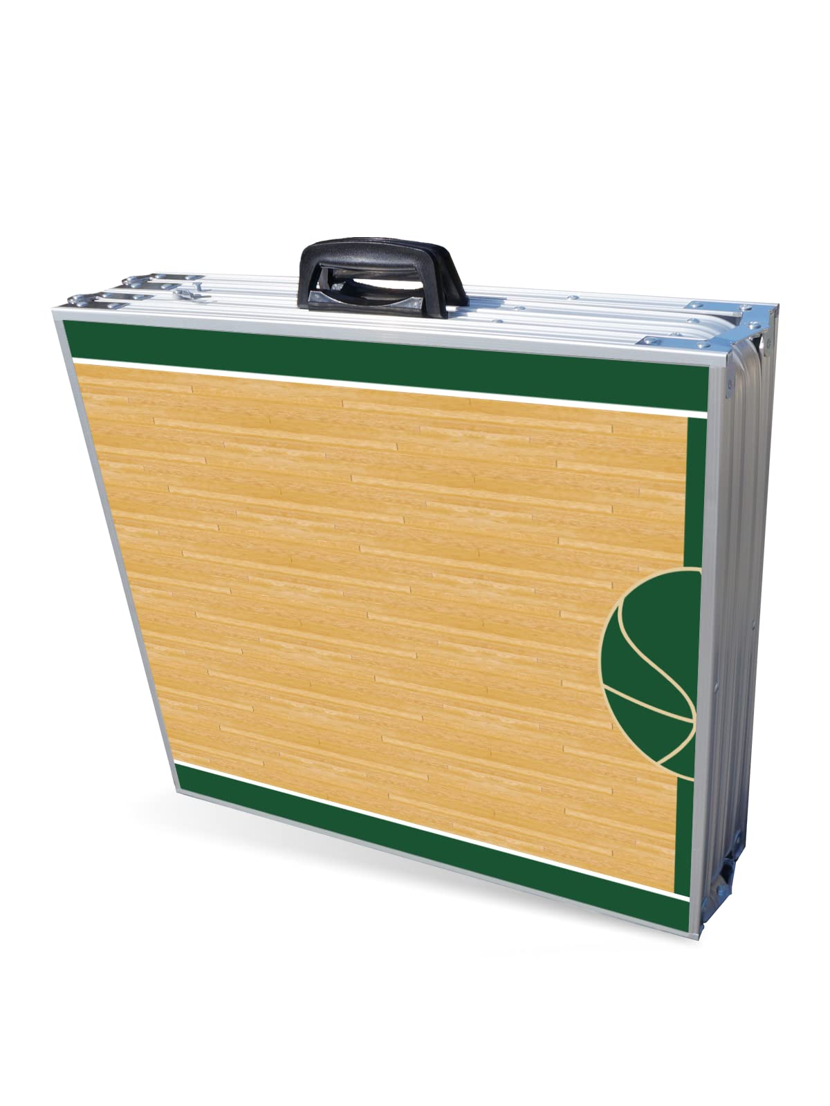 8-Foot Folding Portable Beer Pong Table with Optional Cup Holders & LED Lights - Milwaukee Basketball Court Design - Perfect for Parties, Tailgates & Outdoor Games (Multiple Models Available)
