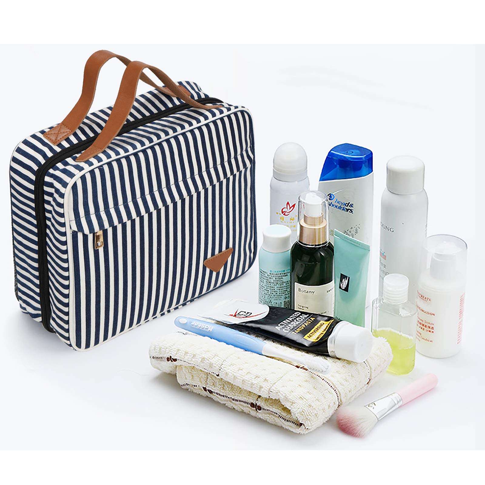 Waterproof Hanging Toiletry & Makeup Bag for Travel - Portable Cosmetic Organizer with Hook for Bathroom, Shower, Gym - Ideal Gift for Women & Girls (Great for Weekend Trips, Camping & College Dorm Use)