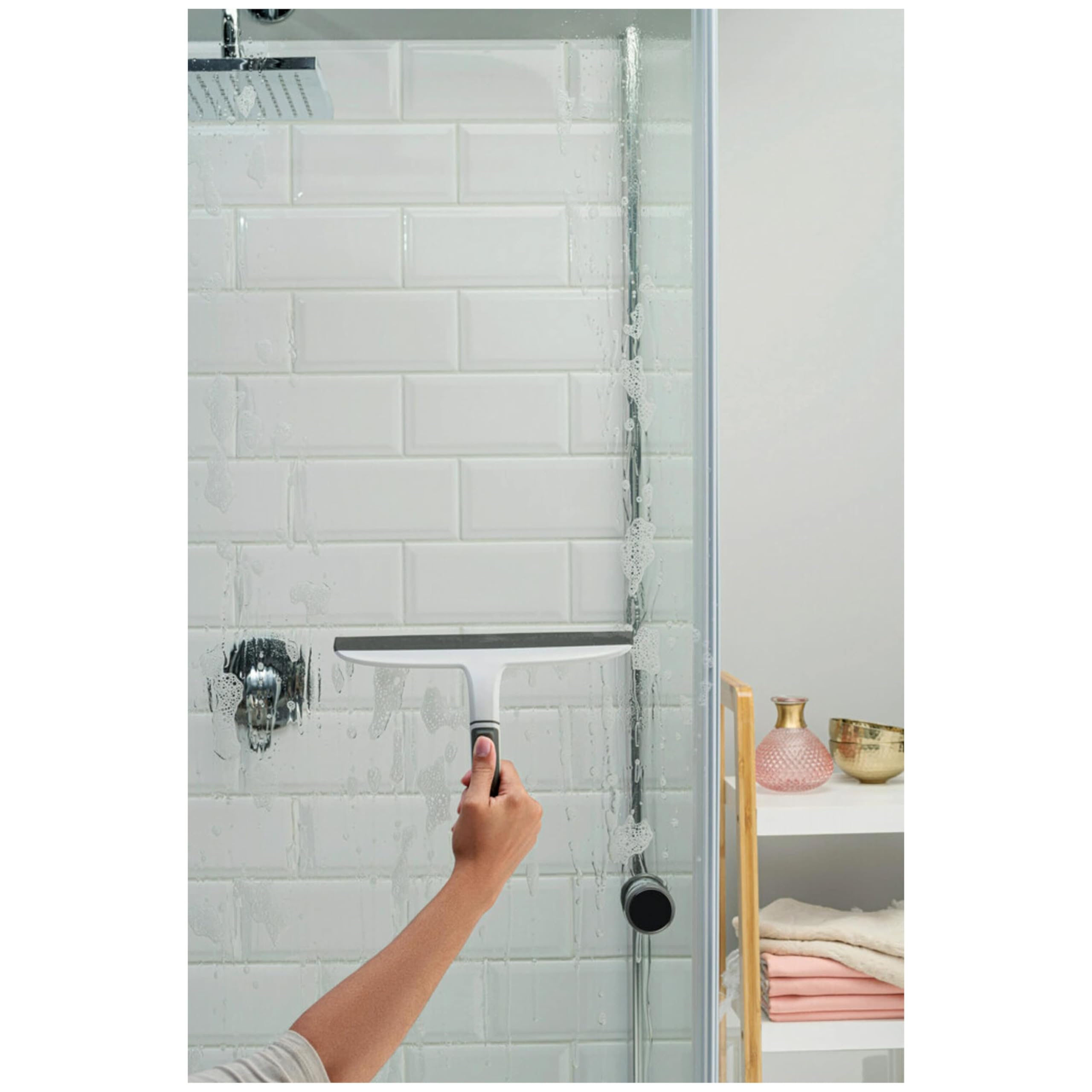 Scotch-Brite Dual Blade Squeegee for Mirrors, Glass Shower Doors & Windows – Safe & Effective Cleaning Tool (4-Pack) – Perfect for Bathroom, Kitchen & Car Windows