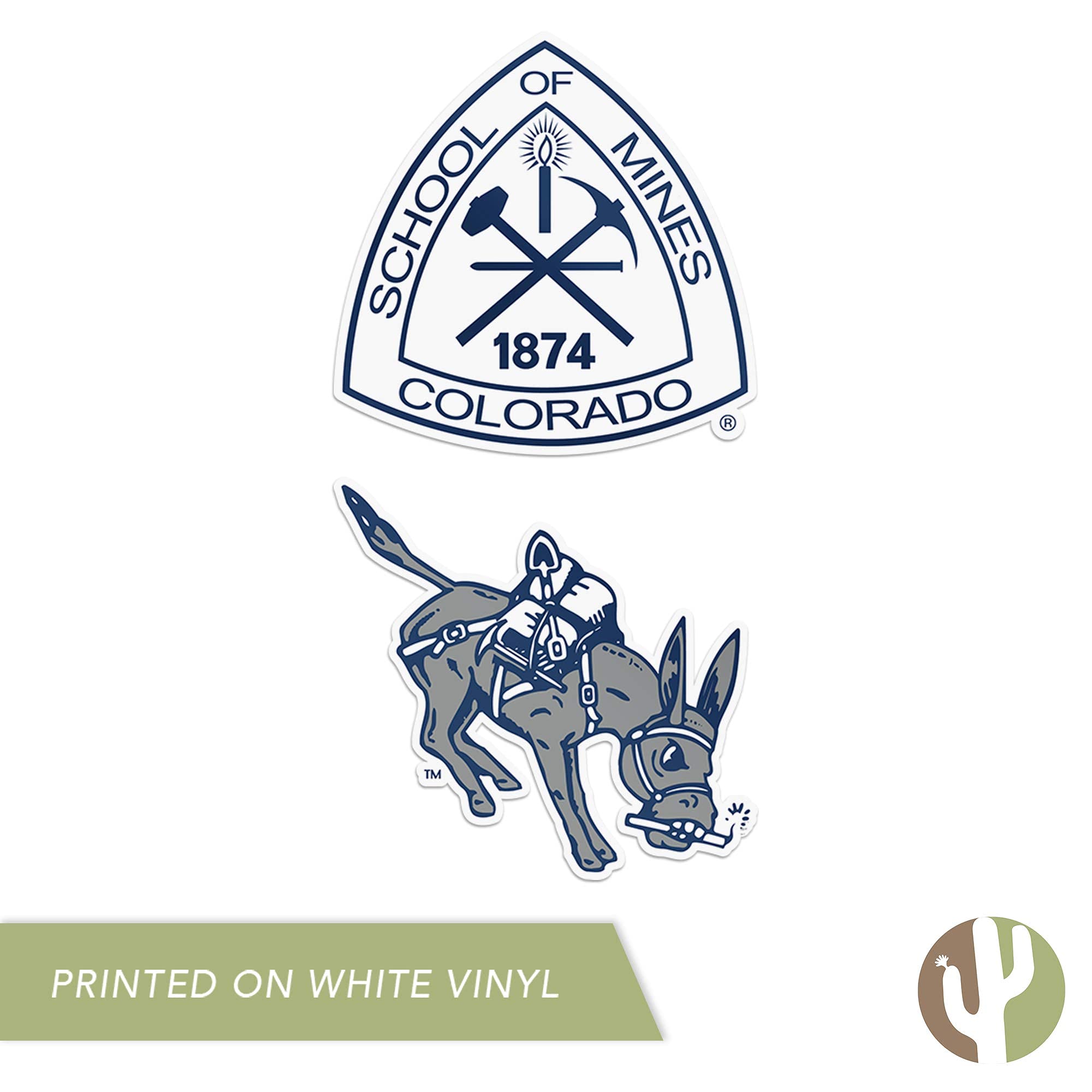 Colorado School of Mines Orediggers Vinyl Decal Sticker Set - 4 Inch Waterproof Laptop, Water Bottle, Car & Scrapbook Decals - Perfect for School Spirit, College Pride & Fan Accessories (Set of 4)