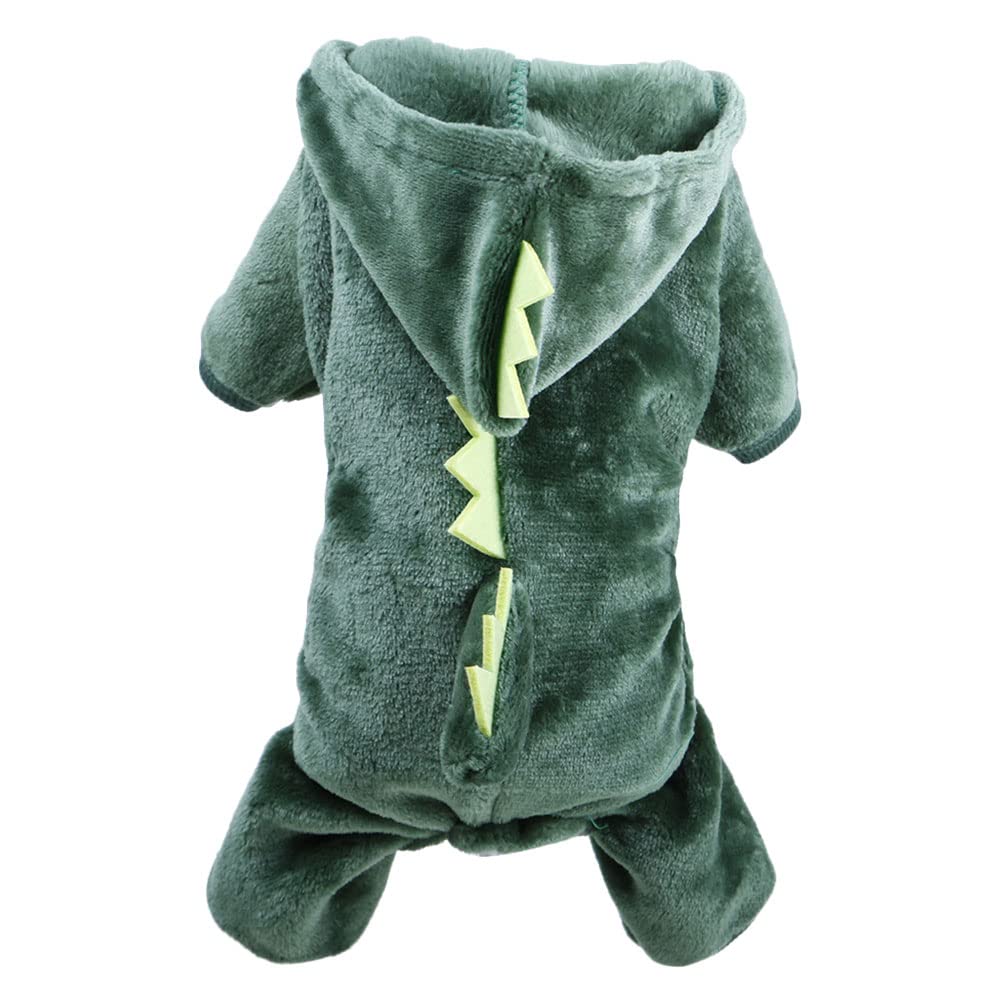 Dinosaur Pet Costume for Dogs - Soft Coral Fleece Puppy Outfit for Halloween, Christmas & Cosplay | Comfortable & Stylish Dog Clothes
