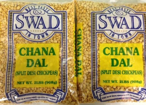 Premium Swad Chana Dal 2 Lb (Pack of 2 - Total 4 Lbs) | Authentic Indian Split Chickpeas Lentils | Perfect for Dal Tadka, Curries & Healthy Vegan Meals