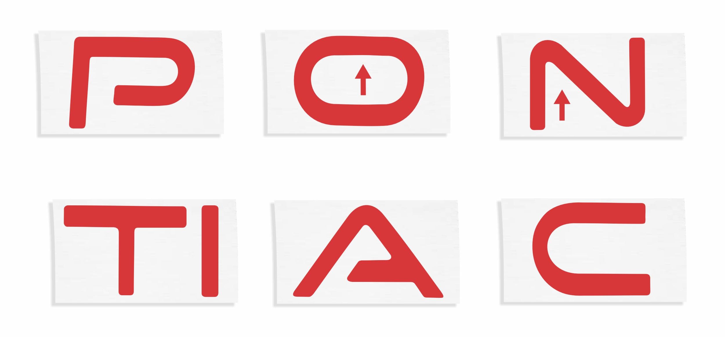 1997-2003 Pontiac Grand Prix Rear Bumper Lettering Decal Kit - Reflective Red Vinyl Stickers | Custom Car Decoration & Automotive Styling Upgrade for Pontiac Enthusiasts