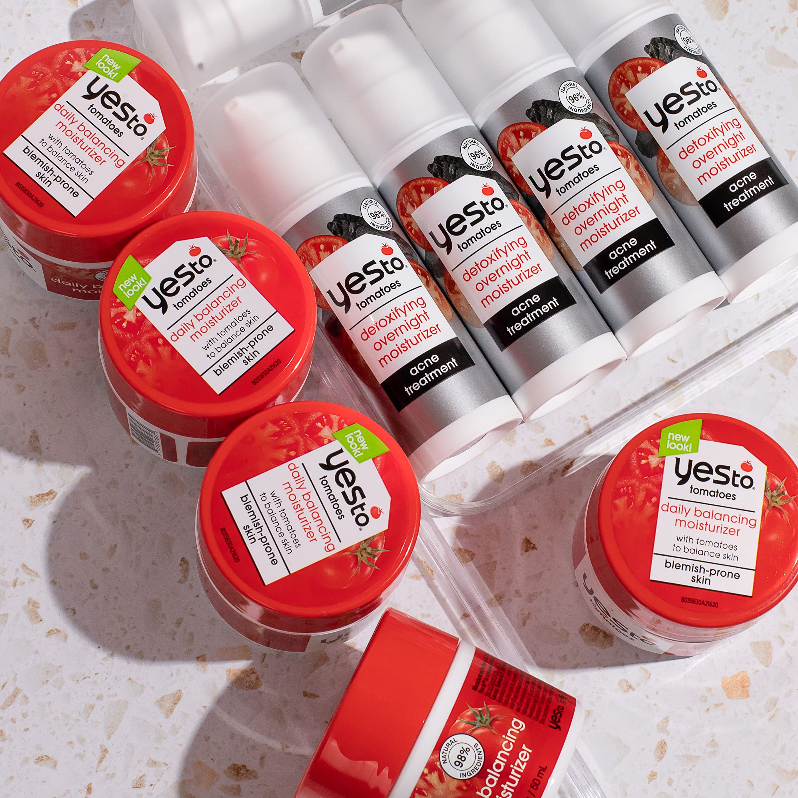 Yes To Tomatoes Daily Balancing Moisturizer & Overnight Detoxifying Cream - Blemish Fighting Formula with Antioxidants for Clear Skin | Natural Vegan & Cruelty-Free Skincare (1.7 Fl Oz) | Perfect for Acne-Prone Skin & Nighttime Skin Renewal