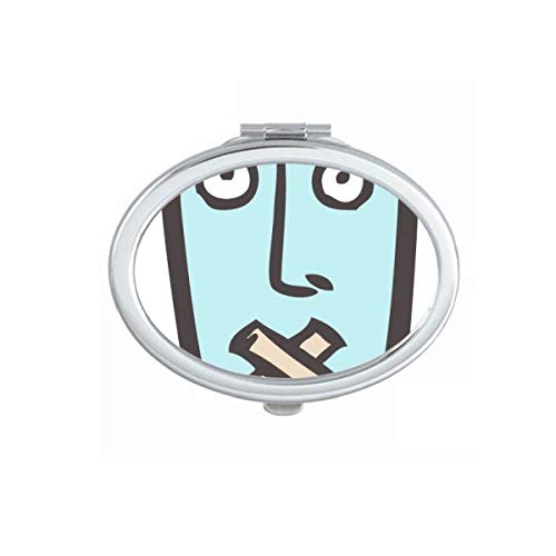 DIYthinker Shut Up Abstract Face Sketch No Mirror Portable Folding Handheld Double-Sided Makeup Glasses - Perfect for Cosplay, Halloween, and Theatrical Performances