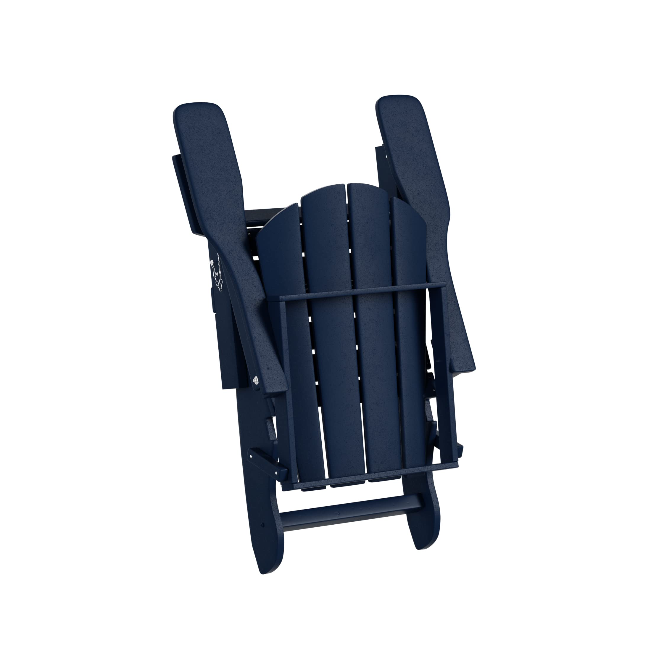 Adirondack Chairs Set of 3 with Table - Outdoor Folding Furniture for Garden, Patio & Camping (Navy Blue)
