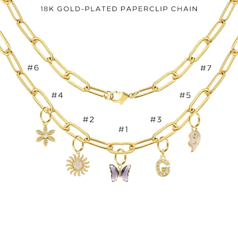 Charm Necklace with Assorted Charms - Elegant Adjustable Jewelry for Women - Perfect for Gifts, Parties & Everyday Wear