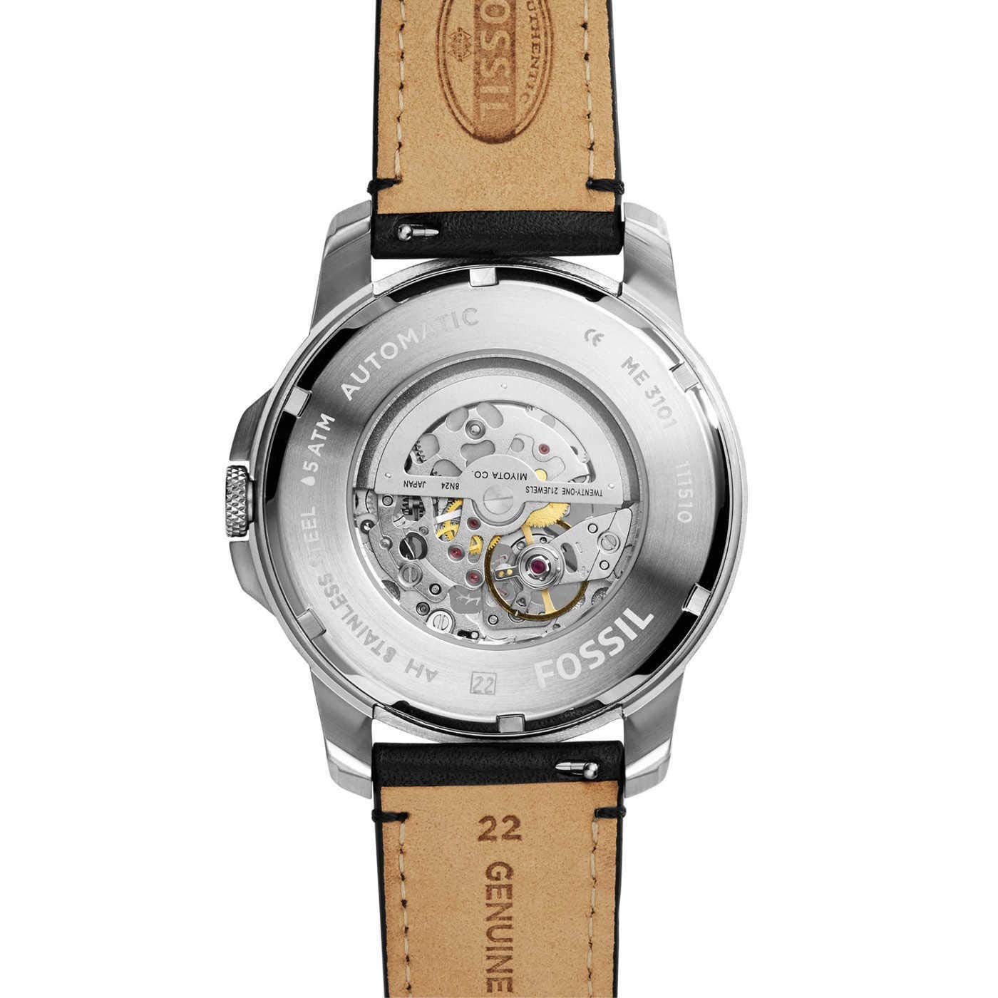 Fossil Grant Automatic Men's Watch - Stainless Steel Mechanical Timepiece for Business, Casual & Formal Wear | Water Resistant & Durable Design