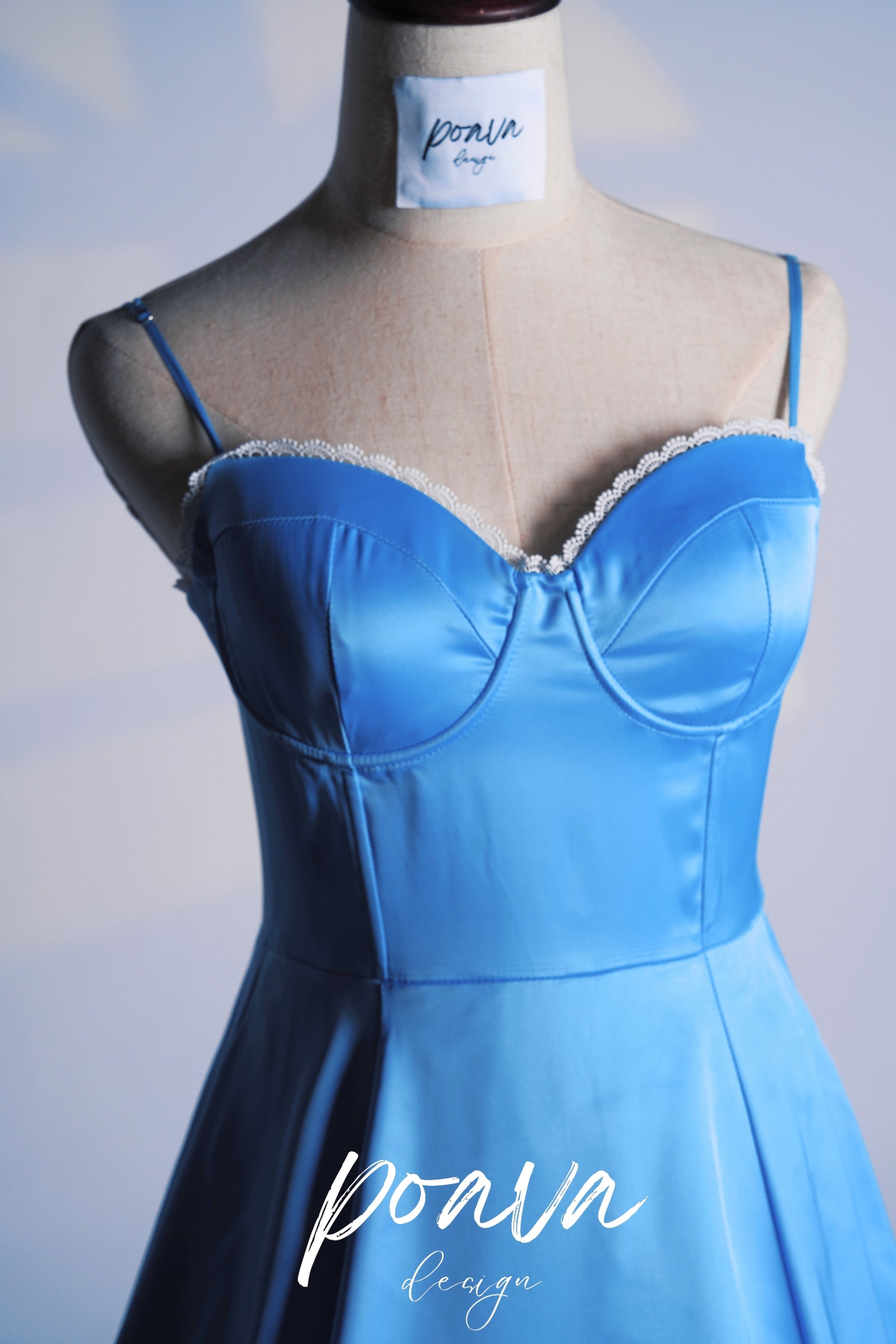 Cinderella Blue Tulle Midi Dress for Women - Elegant Party Gown for Prom, Wedding, or Special Occasions