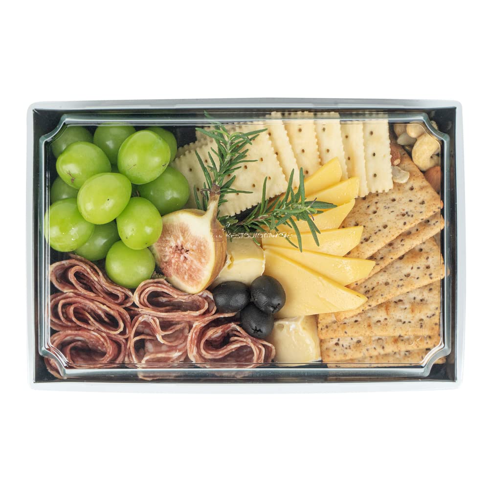 Restaurantware Matsuri Vision 9x6x1.5 Inch Large Disposable Sushi Trays - 100 Greaseproof Black Paper Sushi Containers for Entrees & Desserts (Lids Sold Separately) | Perfect for Japanese Restaurants, Catering & Takeout
